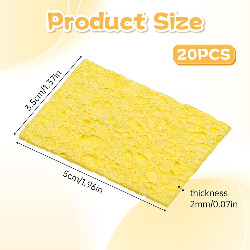 Eldraqth 20Pcs Soldering Sponge Soldering Iron Cleaning Sponge Solder Sponges Welding Clean Pads Square Replacement Cleaning Pads - Image 2